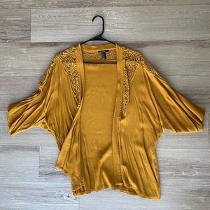 Gold crochet kimono/cardigan
